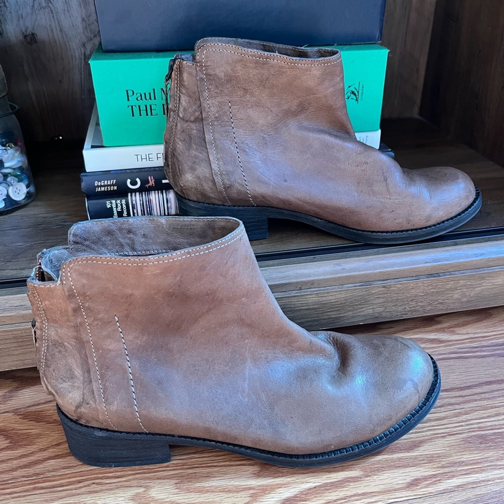 Gentle Souls Brown Leather Ankle Boots